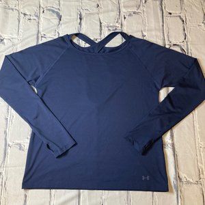 Under Armour Women's Blue Loose Athletic Long-Sleeved Top - Size Medium
